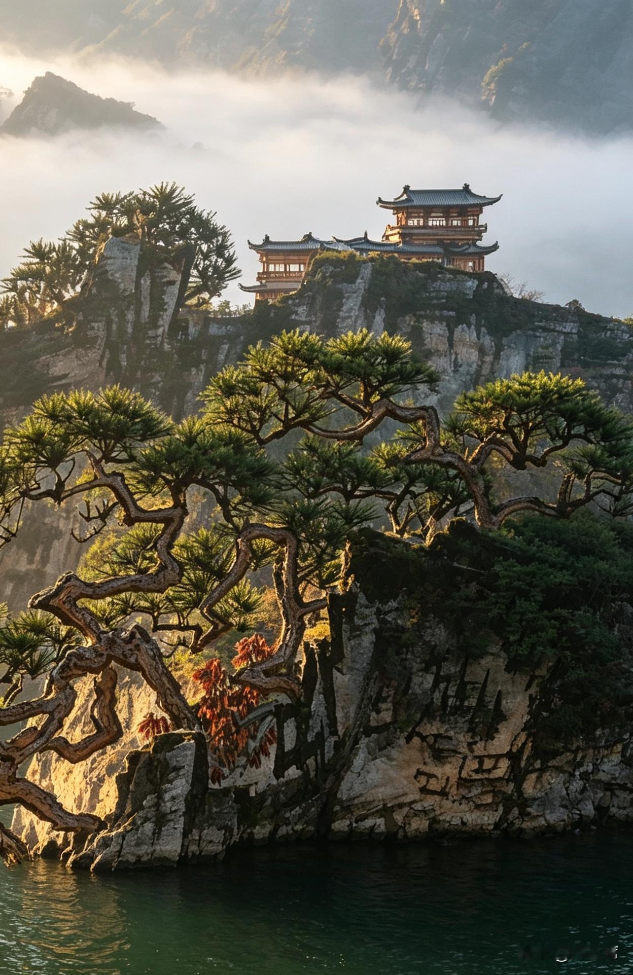 晒图笔记大赛崇岭横霄，云生万壑；泉飞绝壁，响落空山。远隔尘嚣，与烟霞为邻。