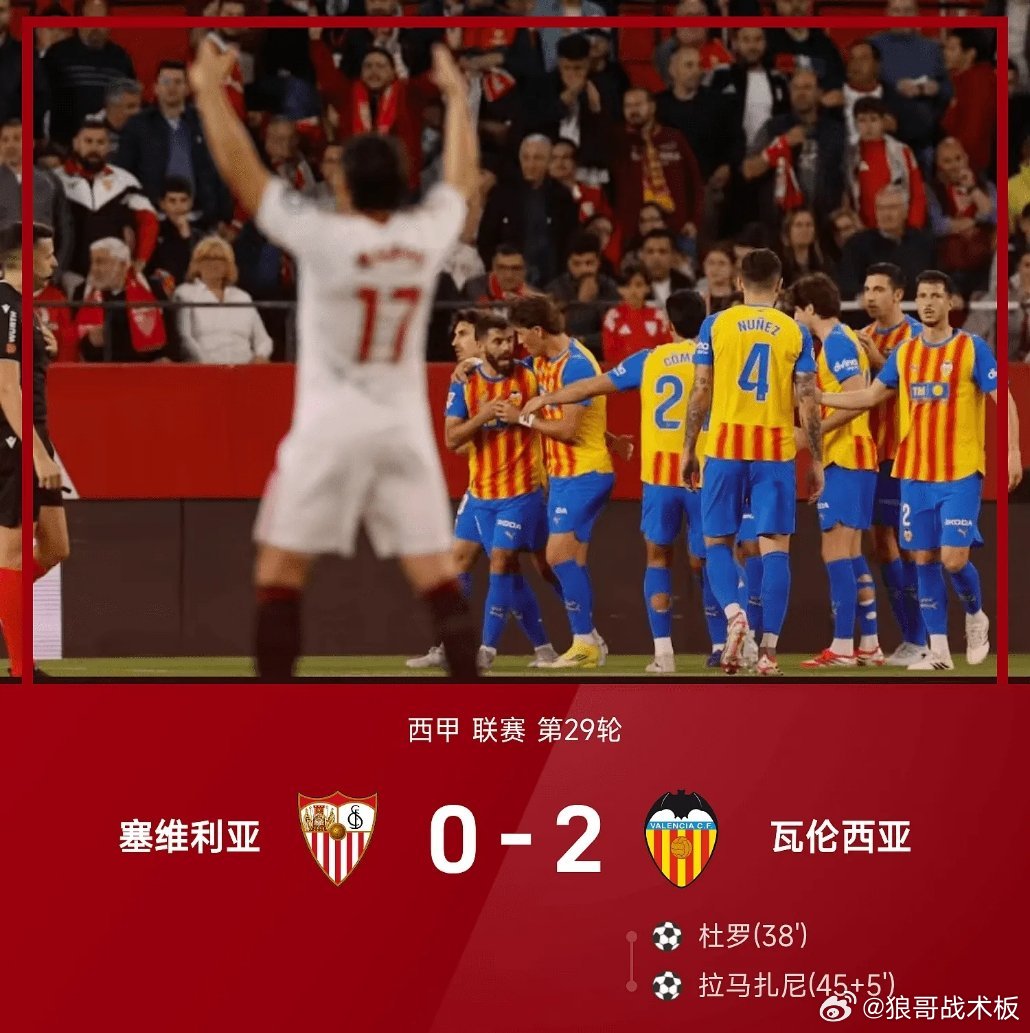 西甲战报：杜罗破门，拉马扎尼建功，瓦伦西亚2-0塞维利亚03月22日 25/26