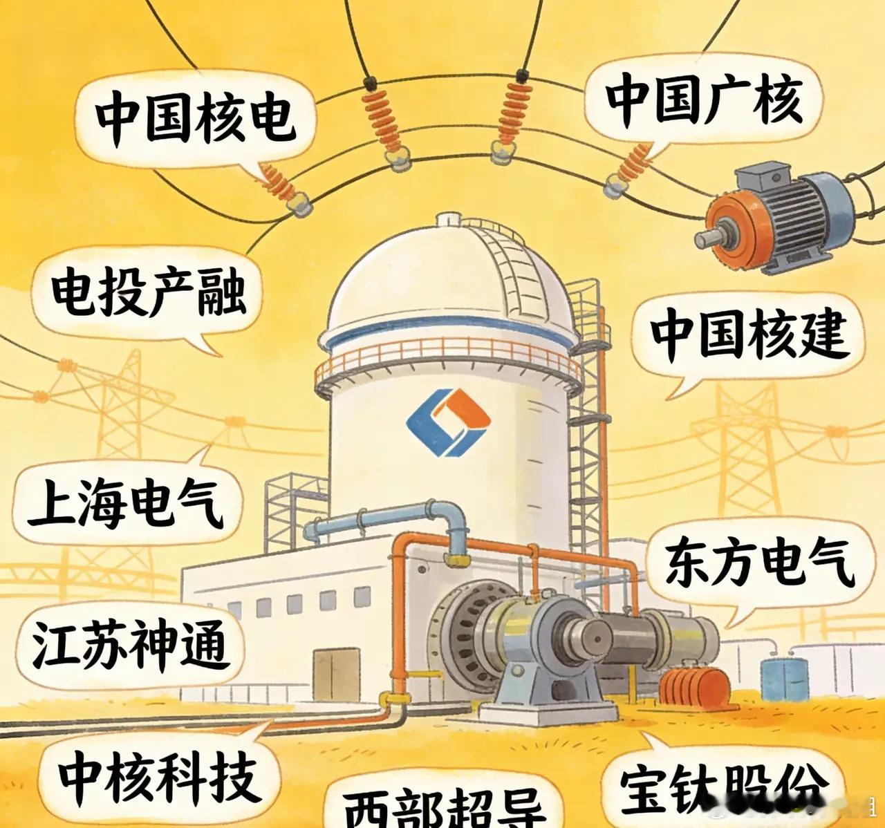 核电板块，对10家重点企业进行了分析，具体信息如下：1. 中国核电：国内核电运营