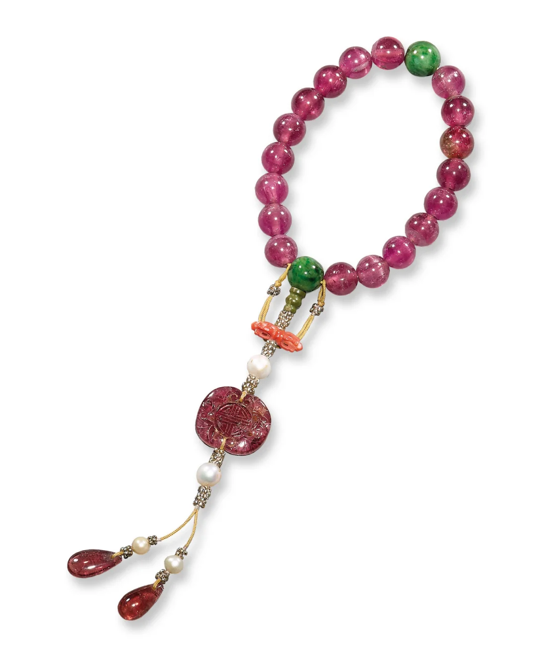 晚清　　碧璽手串