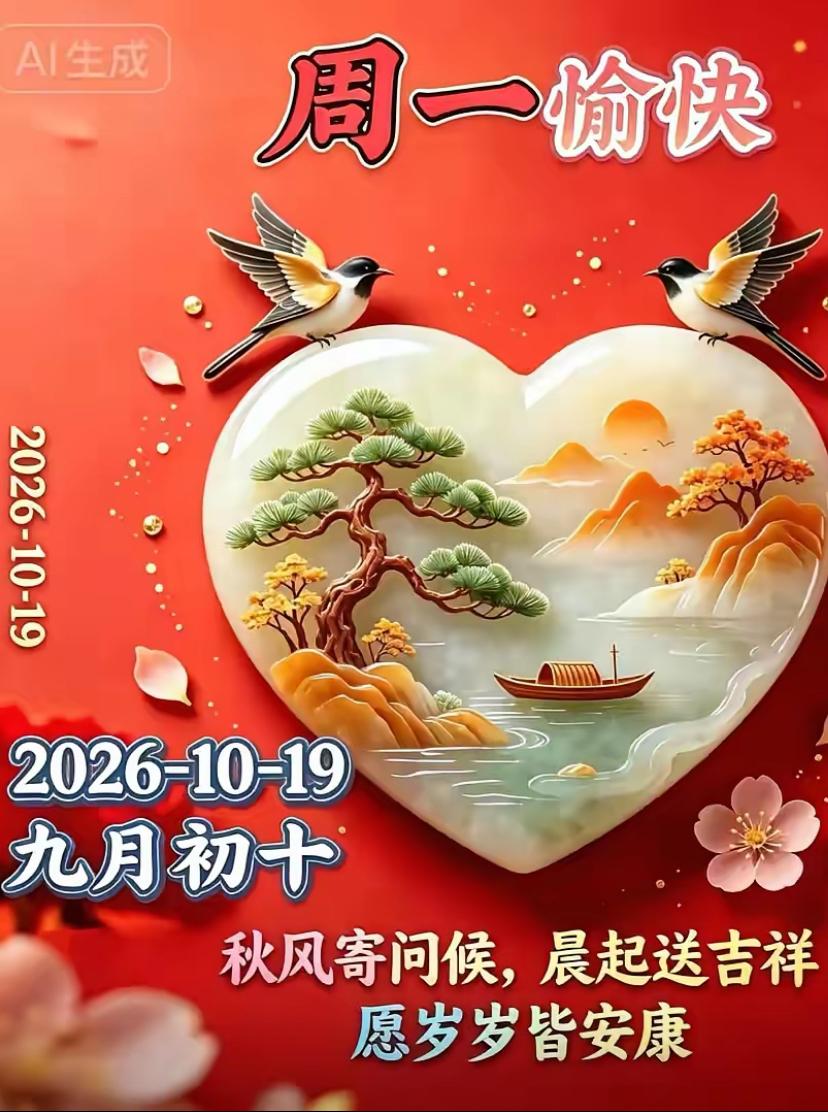 [福]2026./10月19日，周一愉快，秋菊映晨光，新周启吉祥[福]

🌾?