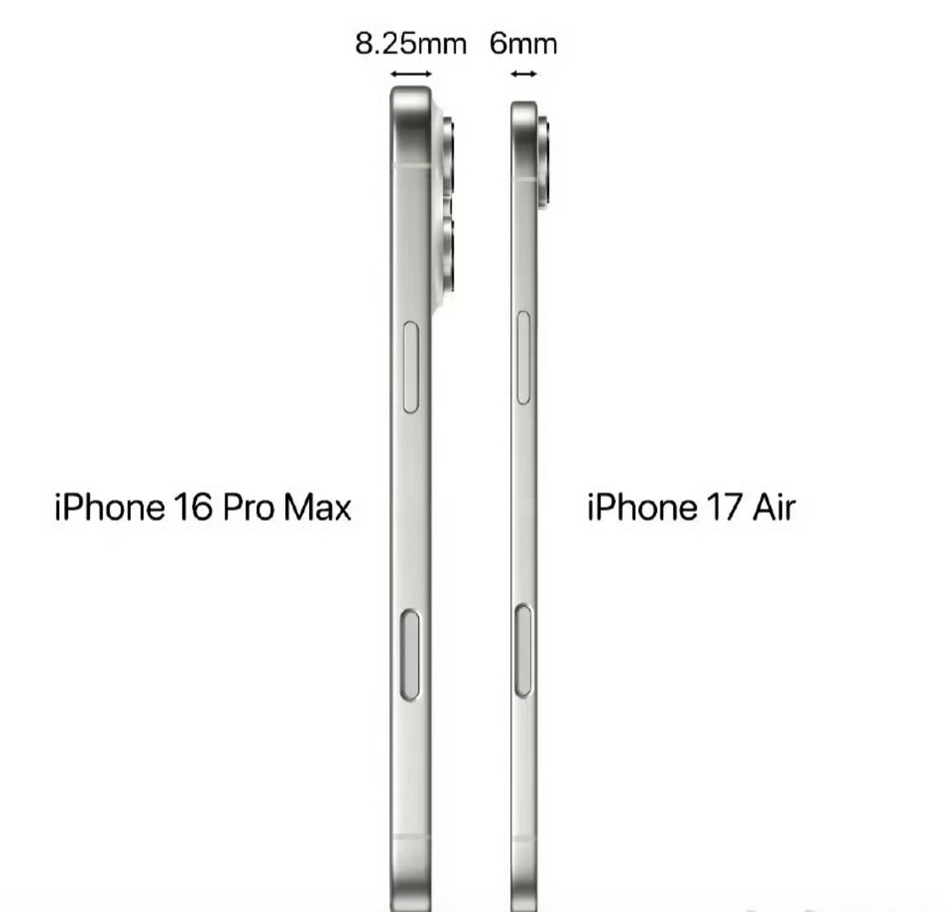 iPhone17Air到底有多薄 据说iPhone 17 Air会是苹果史上最薄
