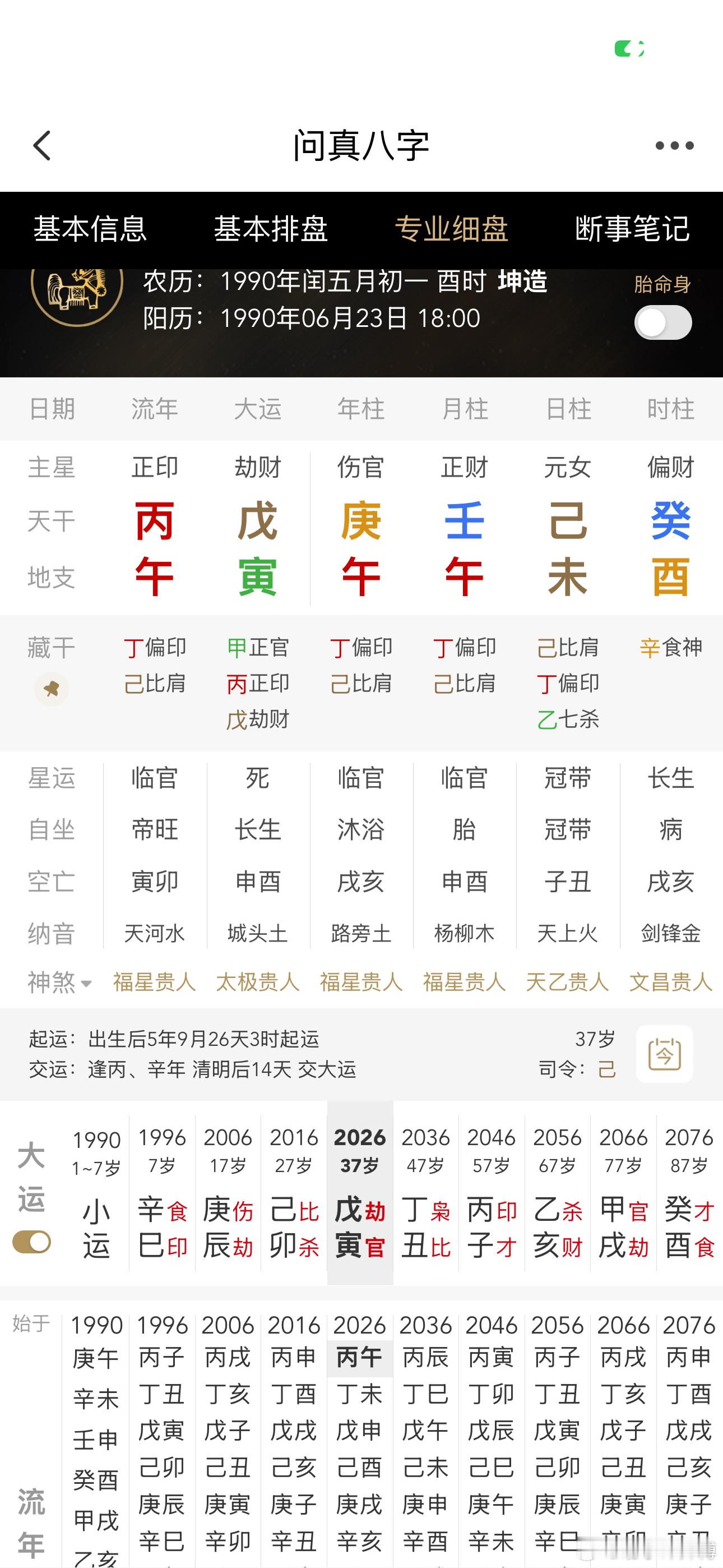 年上伤官伤父母，最大不超二十五。这个女的是个遗腹子，她父亲在她出生前两个月去世。