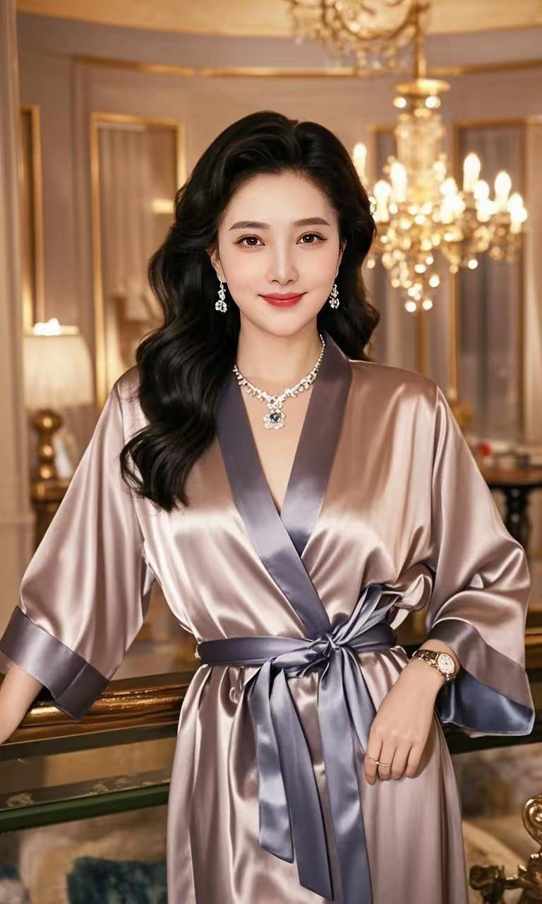 优雅气质，奢华生活，尽在一袭丝质长袍。