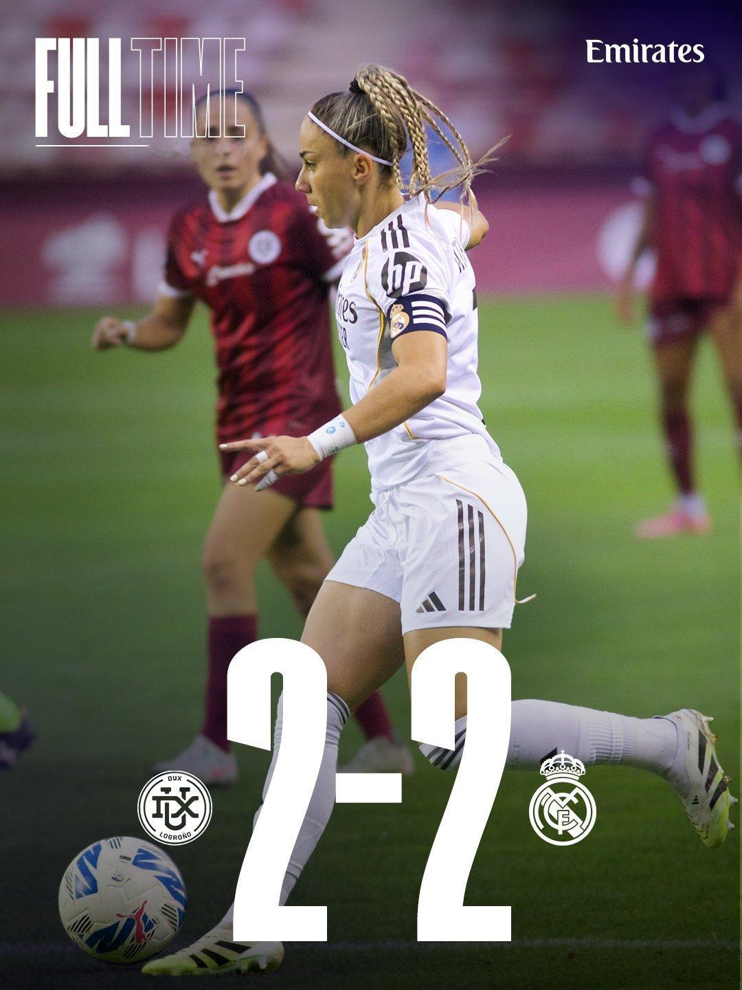 皇马女足新赛季联赛开局1平1负。halamadrid ​​​