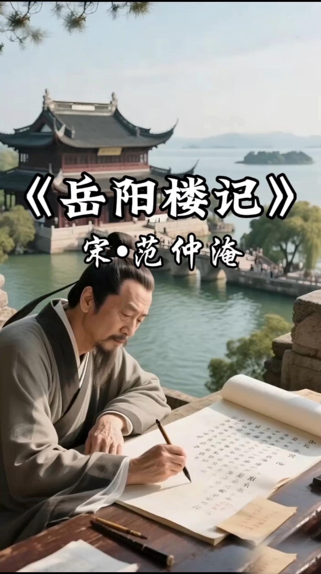 《岳阳楼记》最动人的，莫过于“先天下之忧而忧，后天下之乐而乐”的家国情怀。而开篇