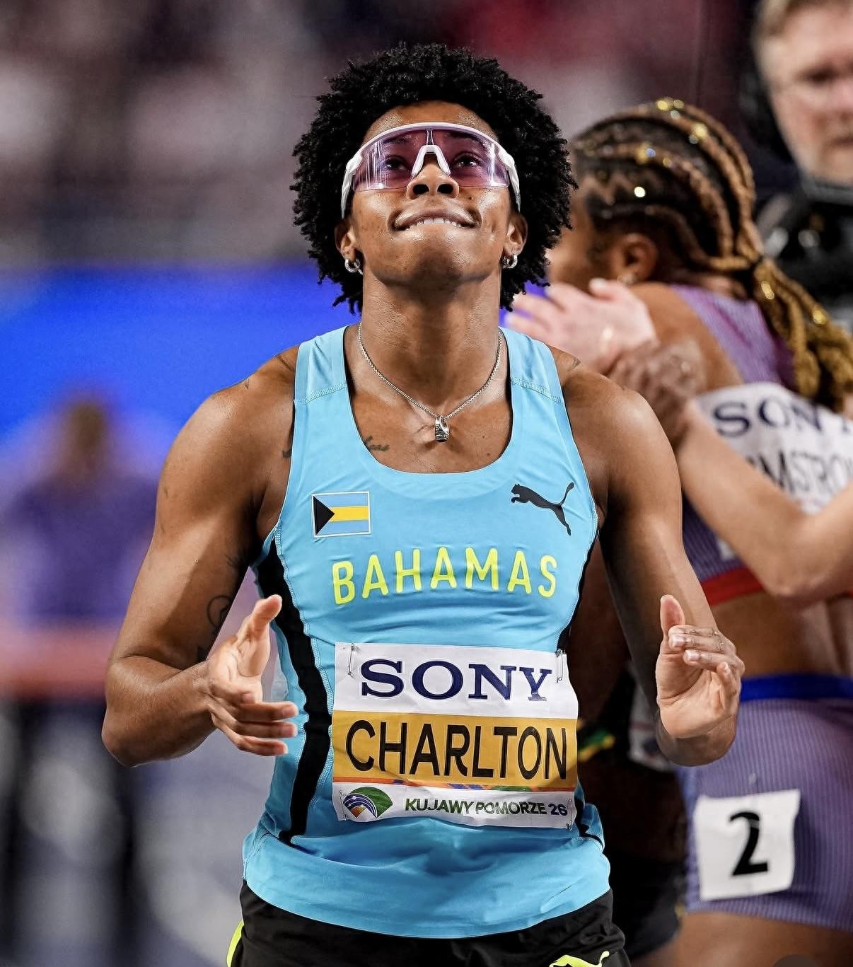 2026年波兰托伦室内田径世锦赛，女子60米栏决赛中，巴哈马选手查尔顿跑出7秒6