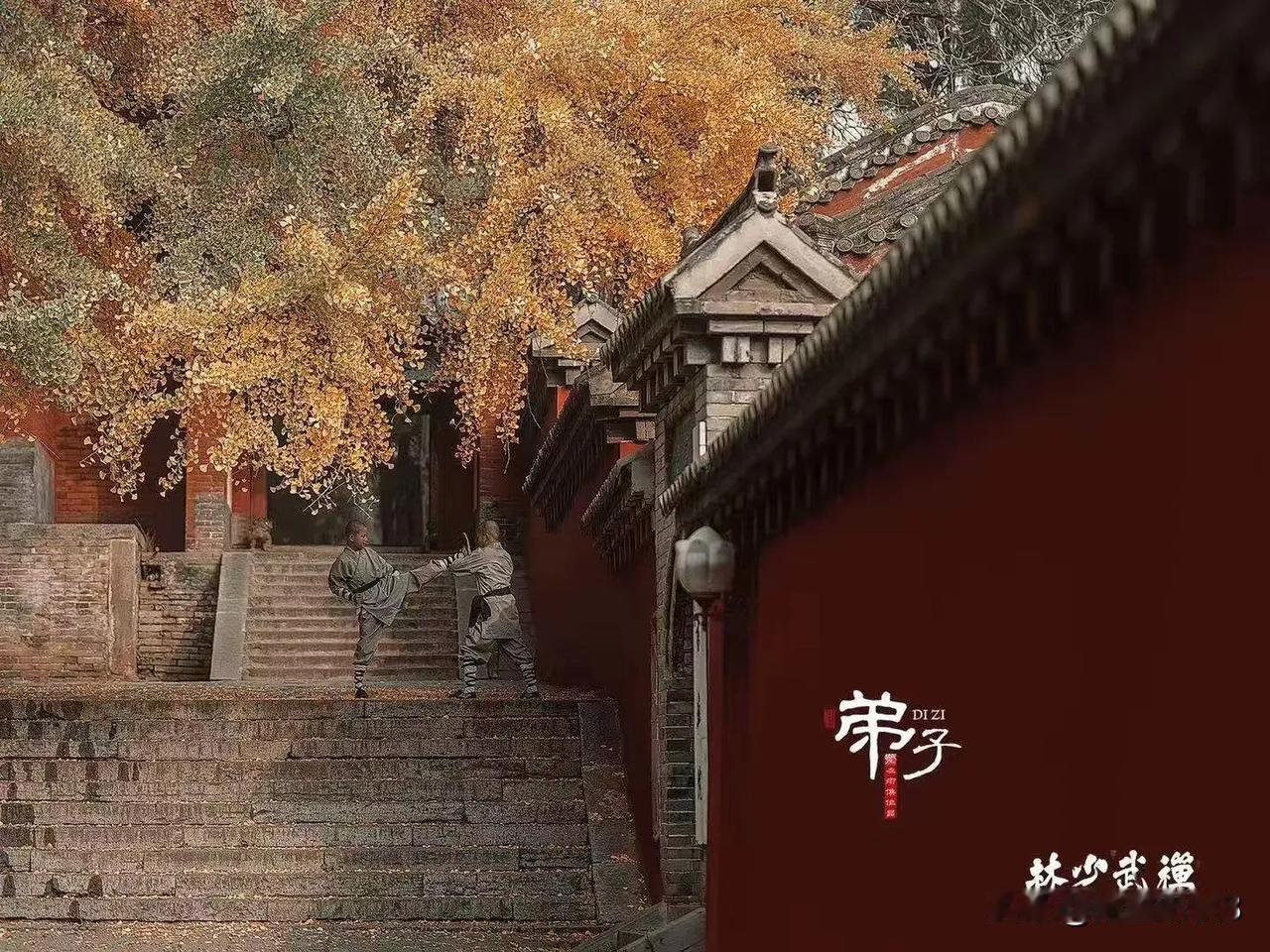 《鹧鸪天•武禅》
（原创首发）陋室听秋/文
 
古寺清幽远递钟，朱墙映翠韵千重。