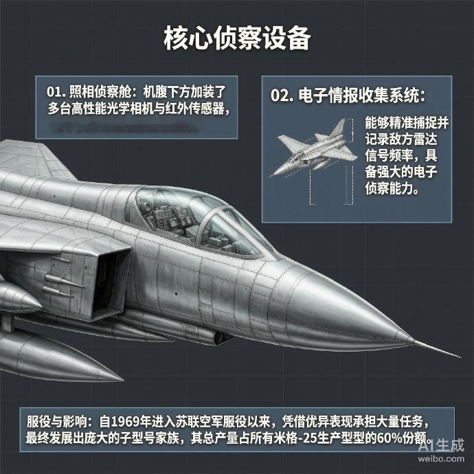 军事ai新视野 俄罗斯米格-25R“狐蝠”侦察机米格-25R“狐蝠”（Foxba