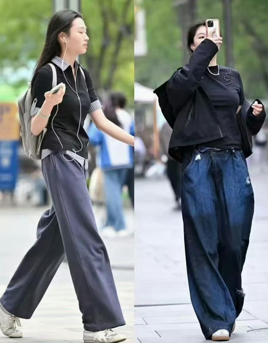 去过三里屯都知道：老爹鞋早不兴了！满大街都是“阔腿裤+德训鞋” ​​​