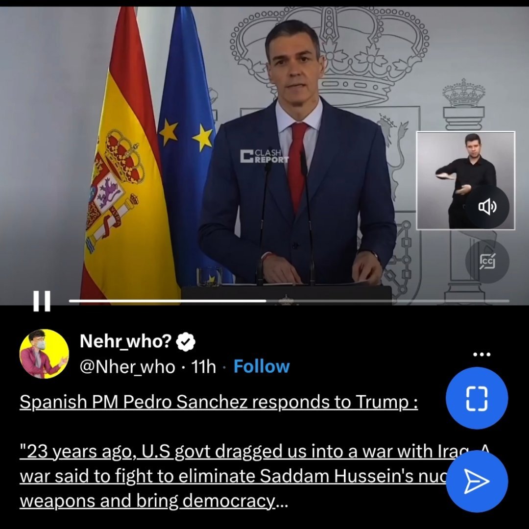 德国表态¹ 欧洲在美国、以色列发动的战争面前严重撕裂。² 西班牙人：“23年前，