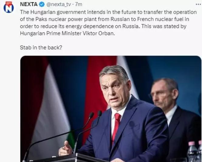 匈牙利总理欧尔班表示，打算未来将帕克斯核电站的运营从购买俄罗斯燃料转为法国核燃料