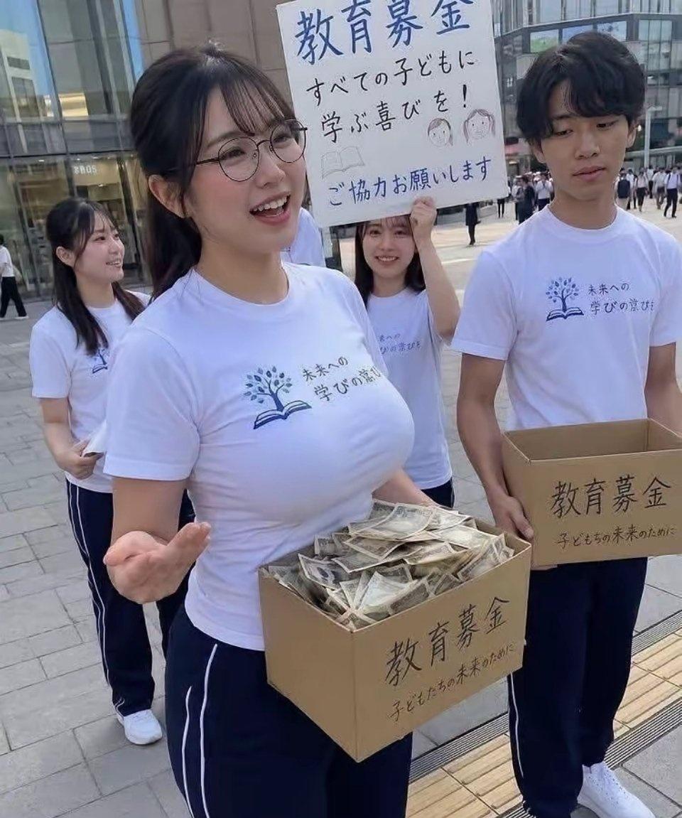 以我对日本人的了解，捐款不可能简简单单的鞠个躬，握个手就可以让人把钱放到箱子里的