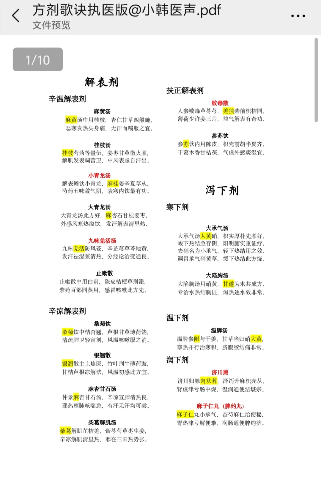 中医执业笔试方剂歌诀160首