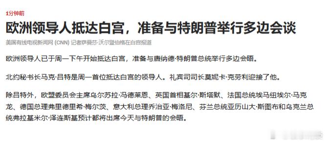 【美乌欧会谈更新】CNN ​​​