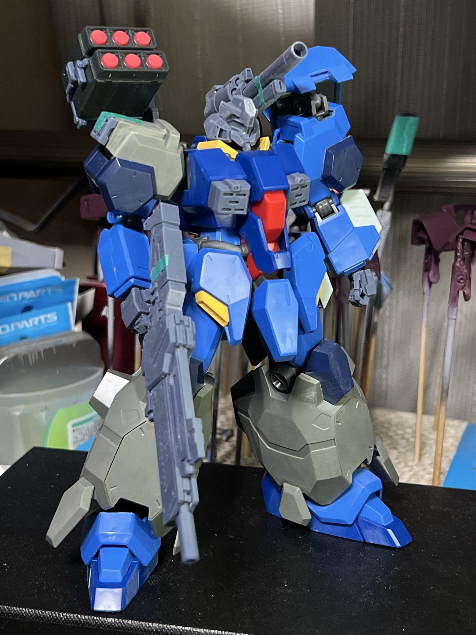 ベルクト的HGUC古斯塔夫·卡尔改造进度——追加了六联装非飞弹发射器和左轮式固体