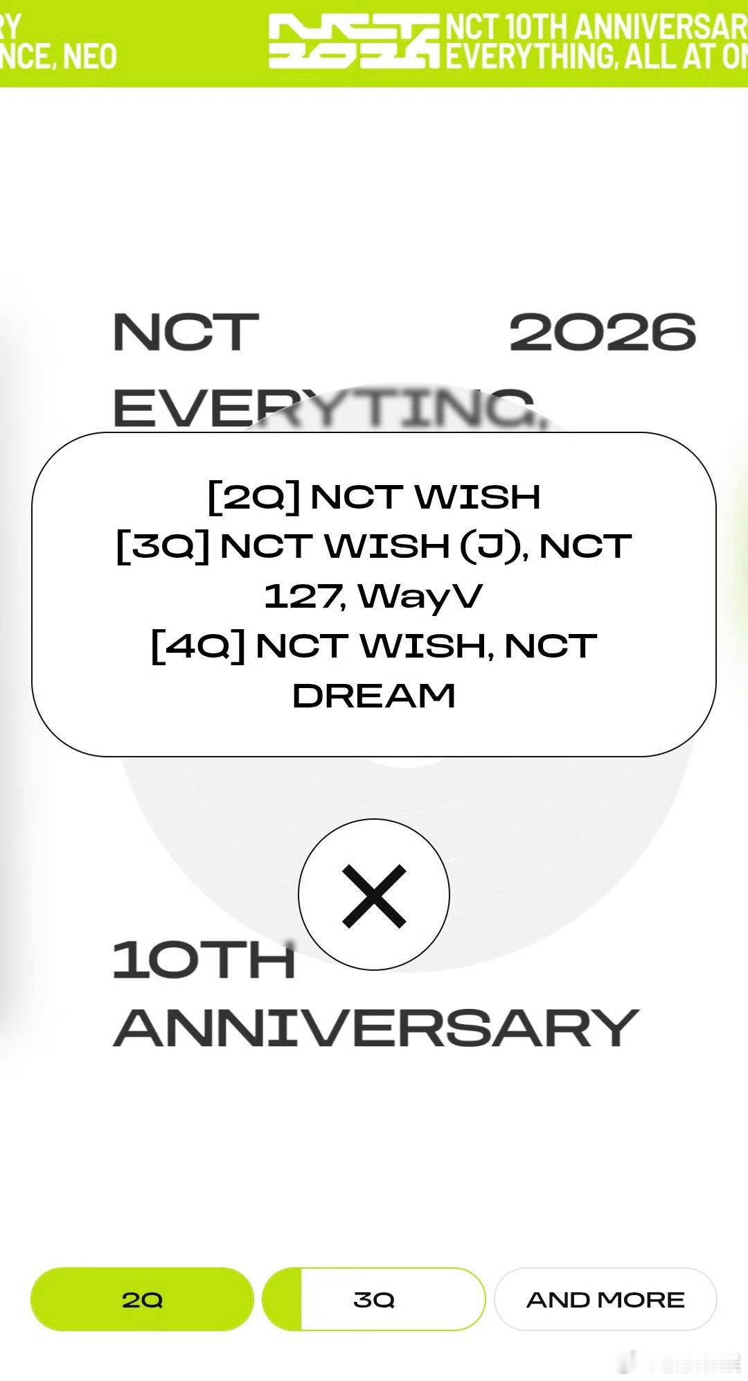 NCT十周年活动计划 NCT2026年活动计划公开：第二季度：NCT WISH第