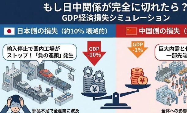 要是中日直接贸易停止了会咋样？日本用超级计算机进行试算，日本会损失GDP的10%
