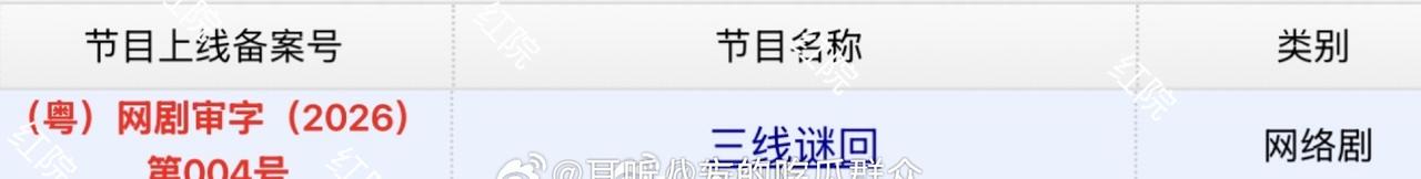 孟子义、王弘毅、马思超《三线谜回》过审下证24集，根据尾鱼小说《三线轮回》改编。