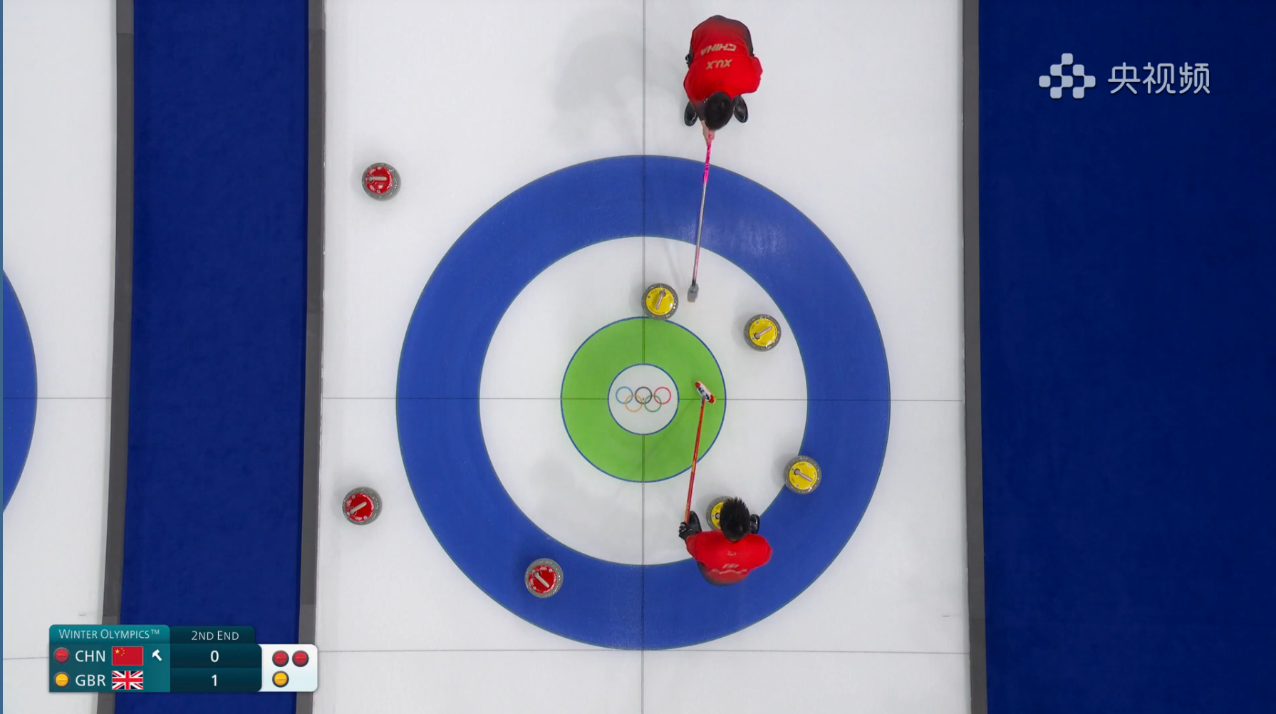 【奥运首战】第二局结束 中国1-1英国英国刚才一度四分牵制，看起来很危险，但其实