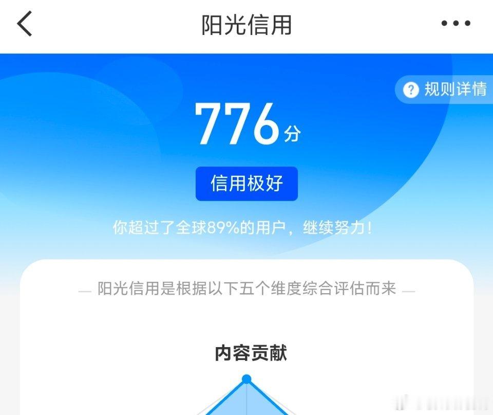因为阳光信用已经卡在773好几个月，以为到顶了不会再长了，刚刚心血来潮点开一看，