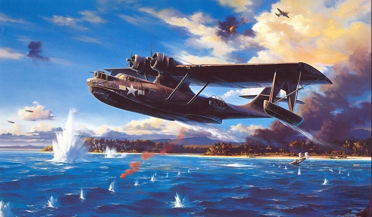二战航空艺术绘画作品着实魅力非凡！它们宛如时光机，带我们重返那战火纷飞的岁月。