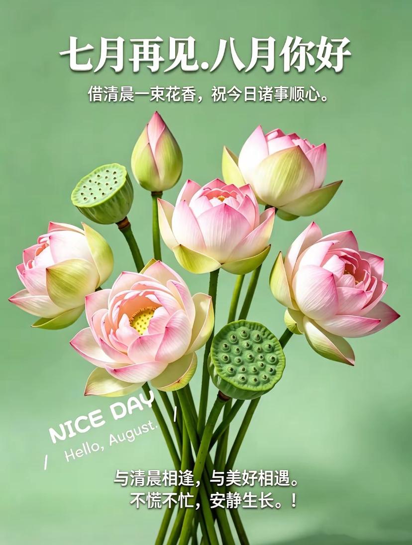 🌺2026年7月31日，辞七月迎八月，好运每日相伴，万事皆能顺心🌺

🌿?