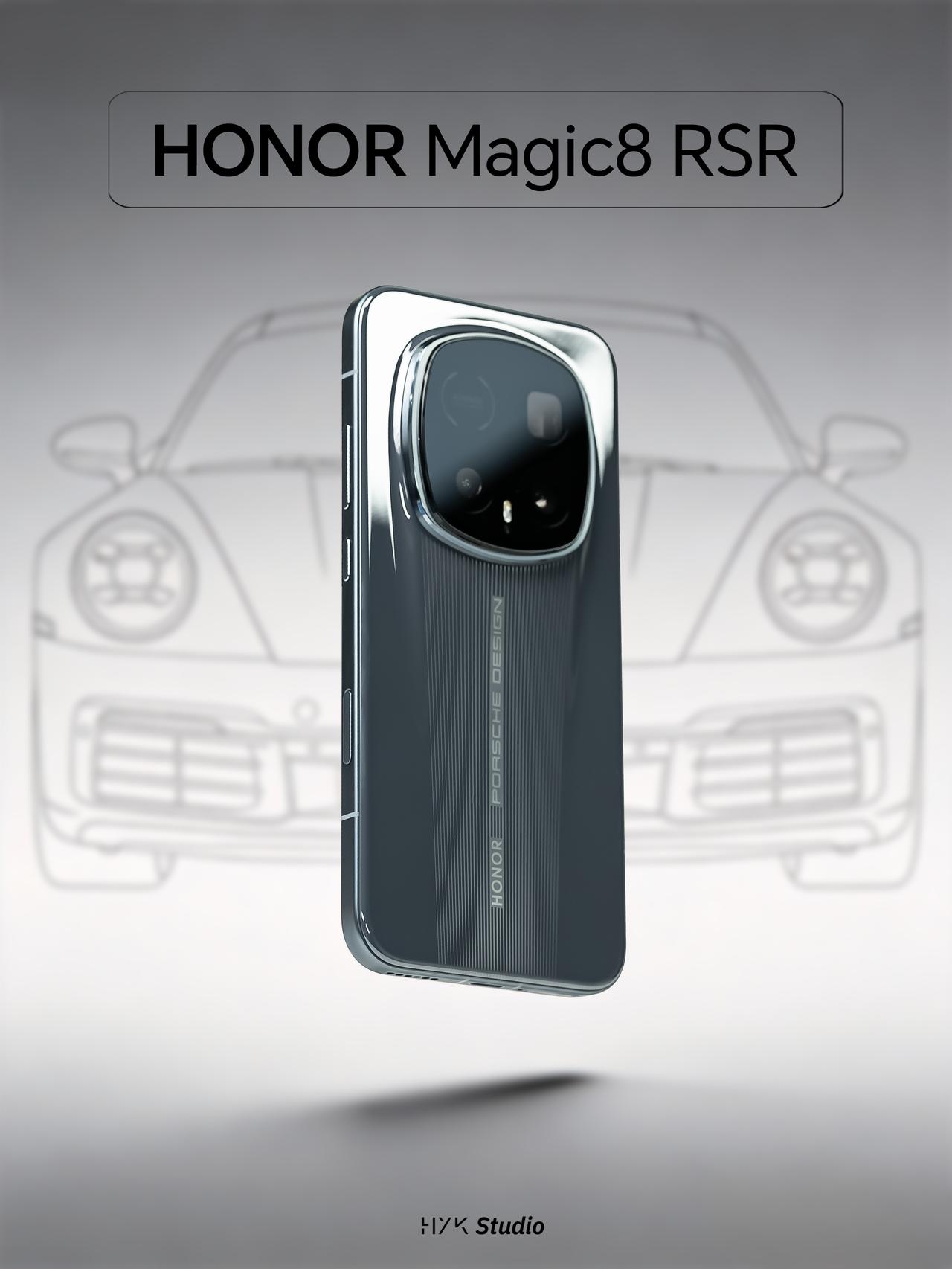 HYK图赏｜荣耀Magic8 RSR保时捷

机身背部依旧贯穿标志的「流光飞线」