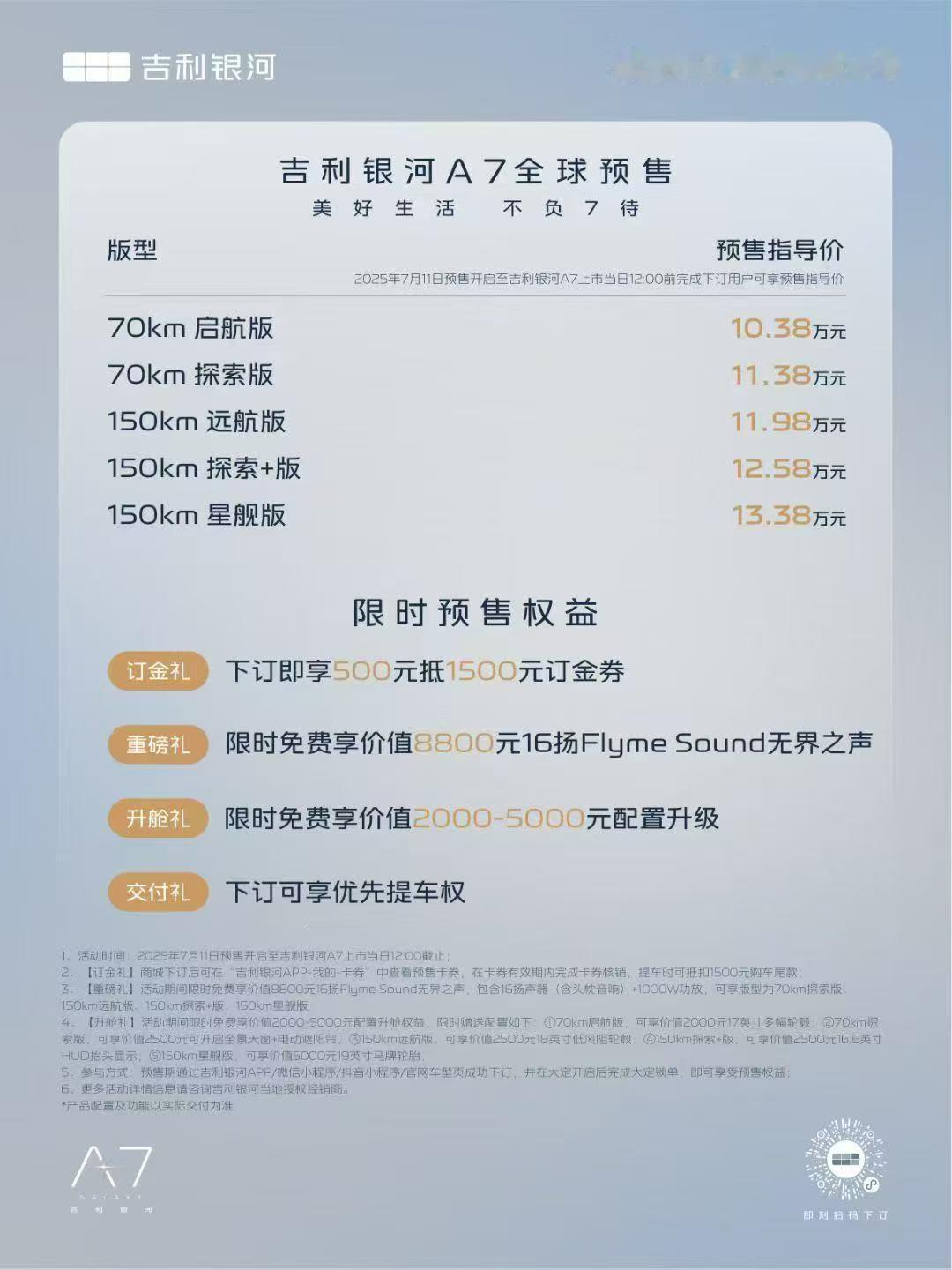 银河A7，按照最近银河新车的规矩，后面还会降一点。这车月销两三万的气势任贤齐代言