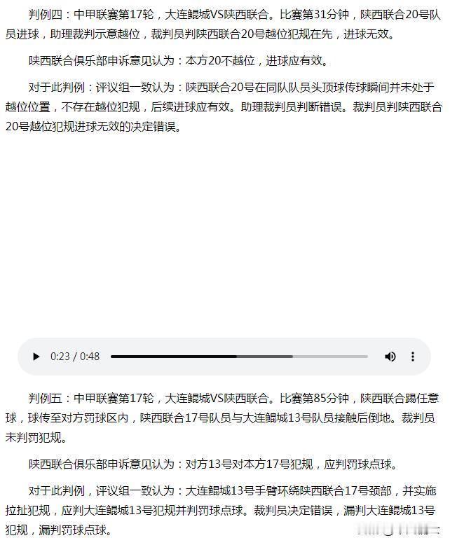 陕西联合这次吃亏有点大！按照最新公布的中国足协裁判委员会本赛季第十六期（2026