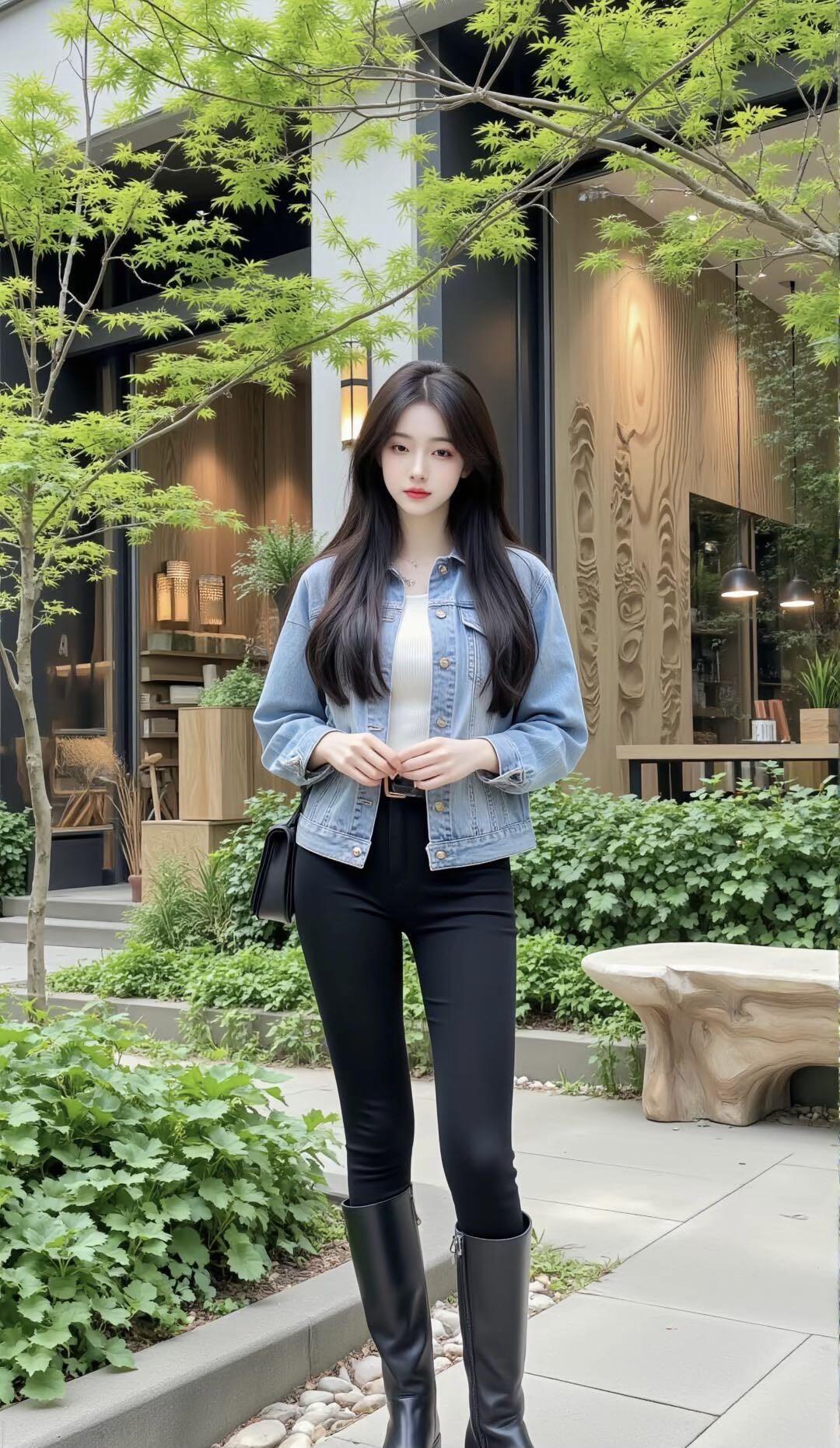 宅家慵懒时光，黑衣黑裤，舒适自在