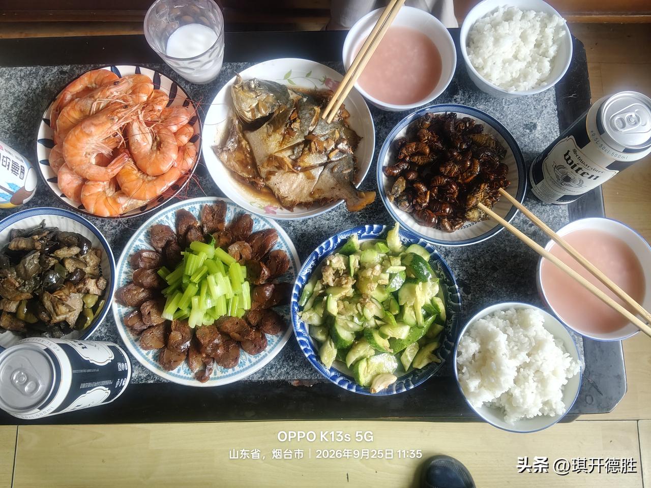 中秋节的午餐，胶东风味，是不是有点太简单了？