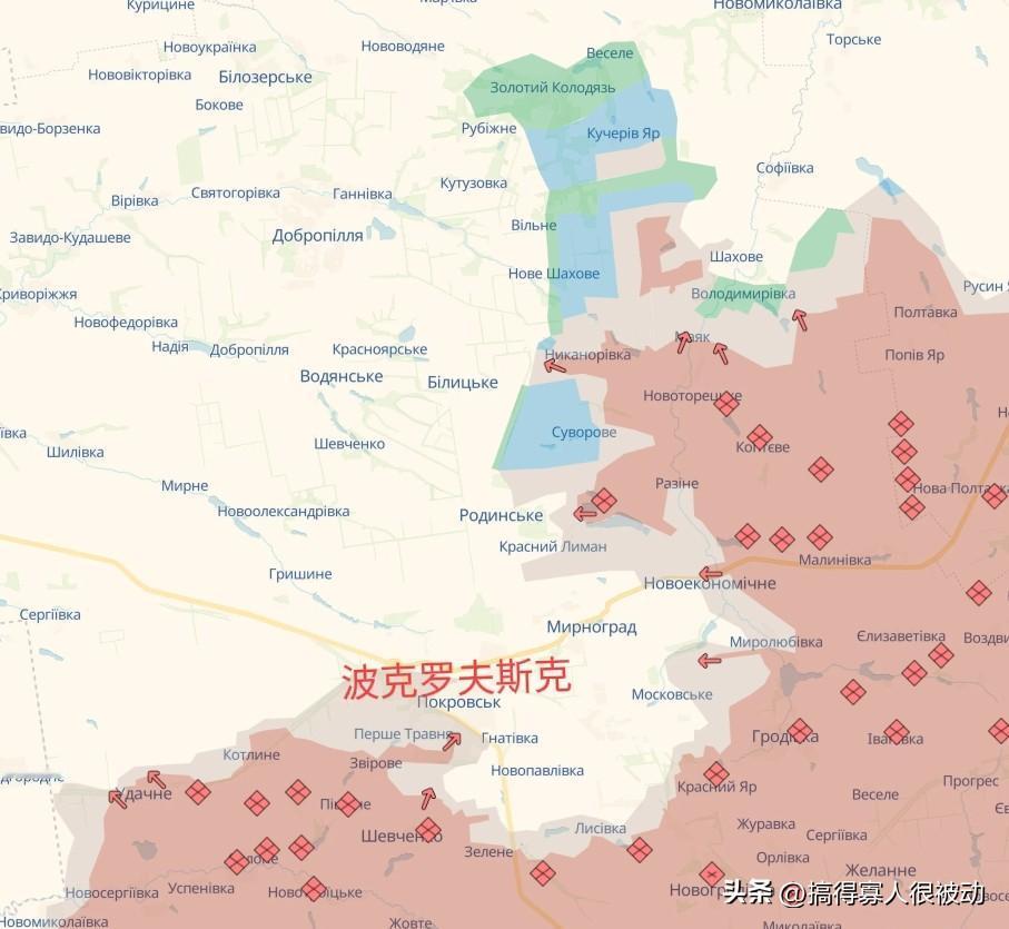乌军收复多布罗皮利亚附近大片领土，最近一周已经解放了库切里夫亚尔、苏赫茨克和扎特