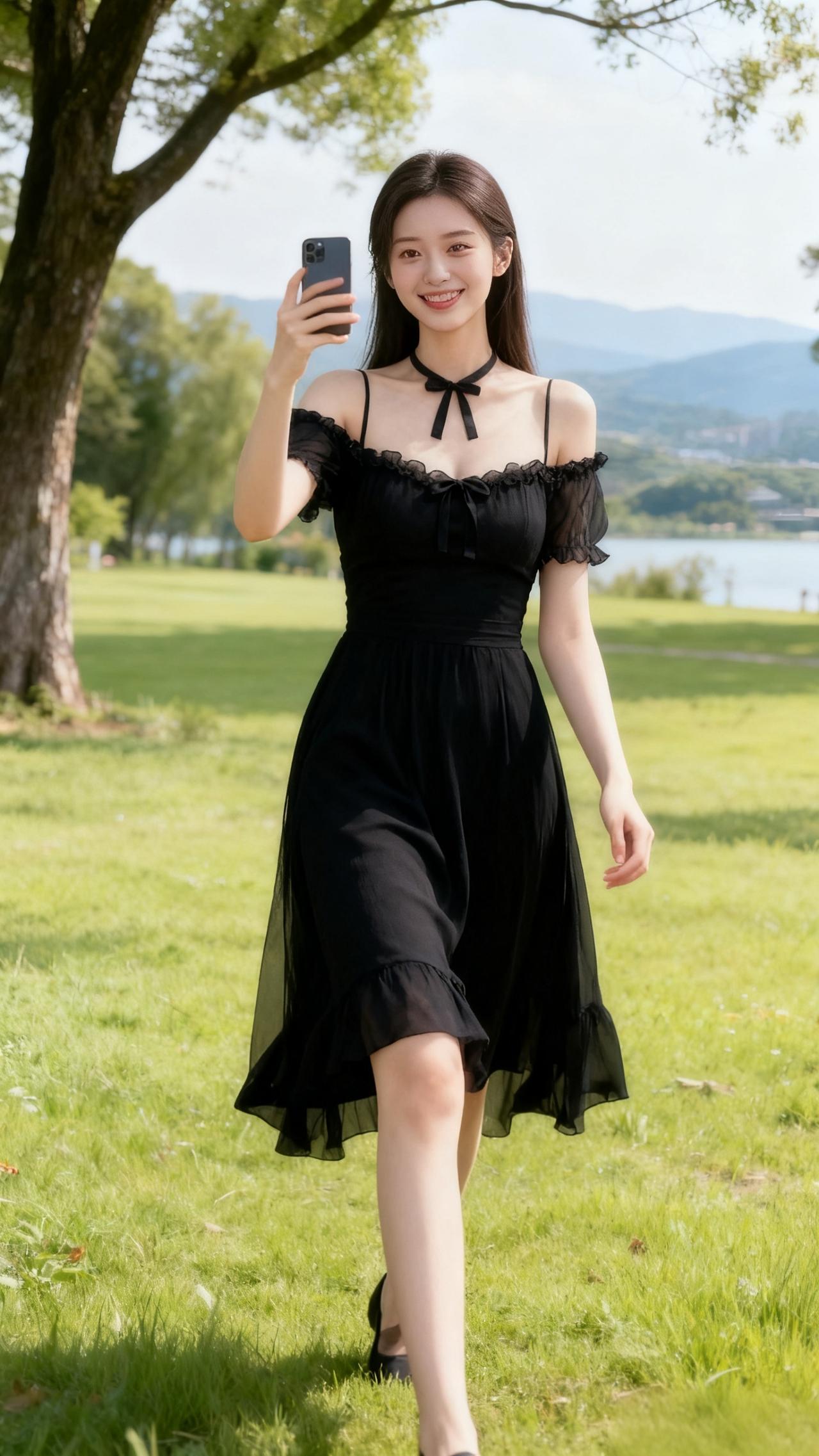 夏日黑裙穿搭指南，清新自然，优雅动人！🌿👗💃气质黑裙搭配 简约黑裙穿搭