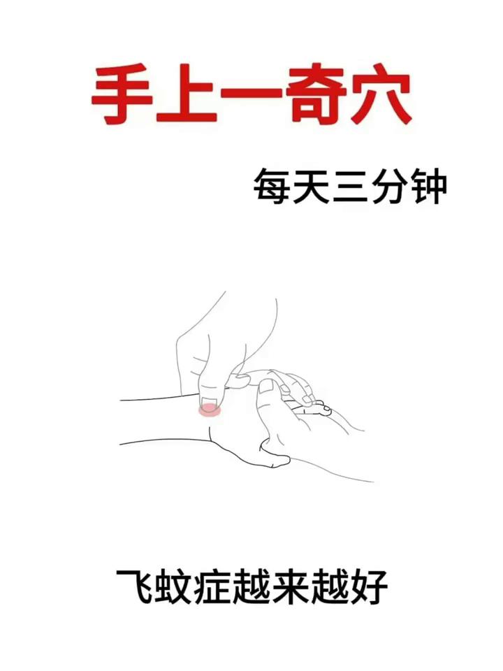 手上一奇穴，每天三分钟，飞蚊症越来越好。
·一、二间穴：【位置】：位于人体的手部