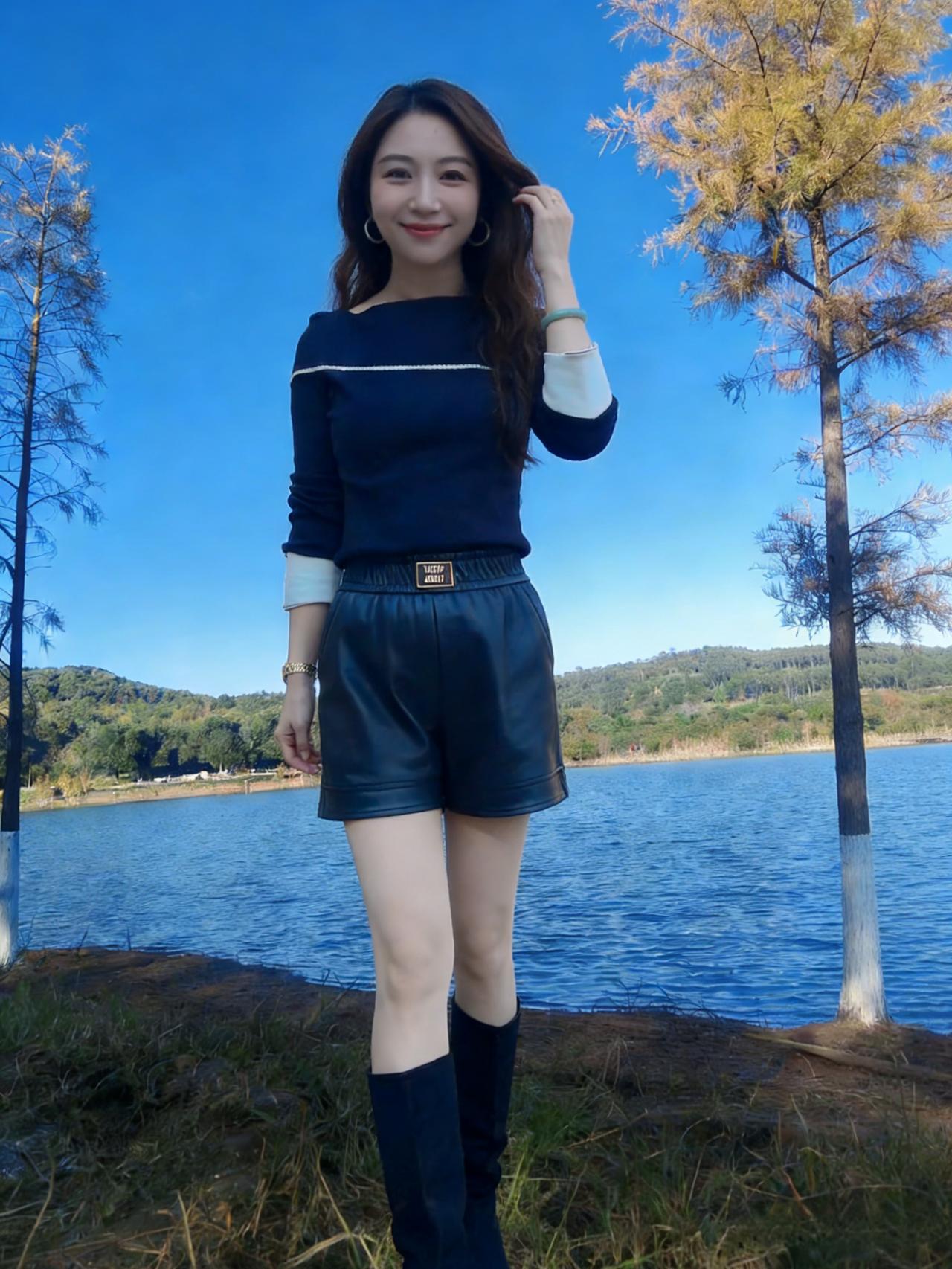 晴湖澄似练，远岫碧如螺。
草色侵衣软，波光入眼多。
风梳云鬓影，日暖玉颜酡。
伫