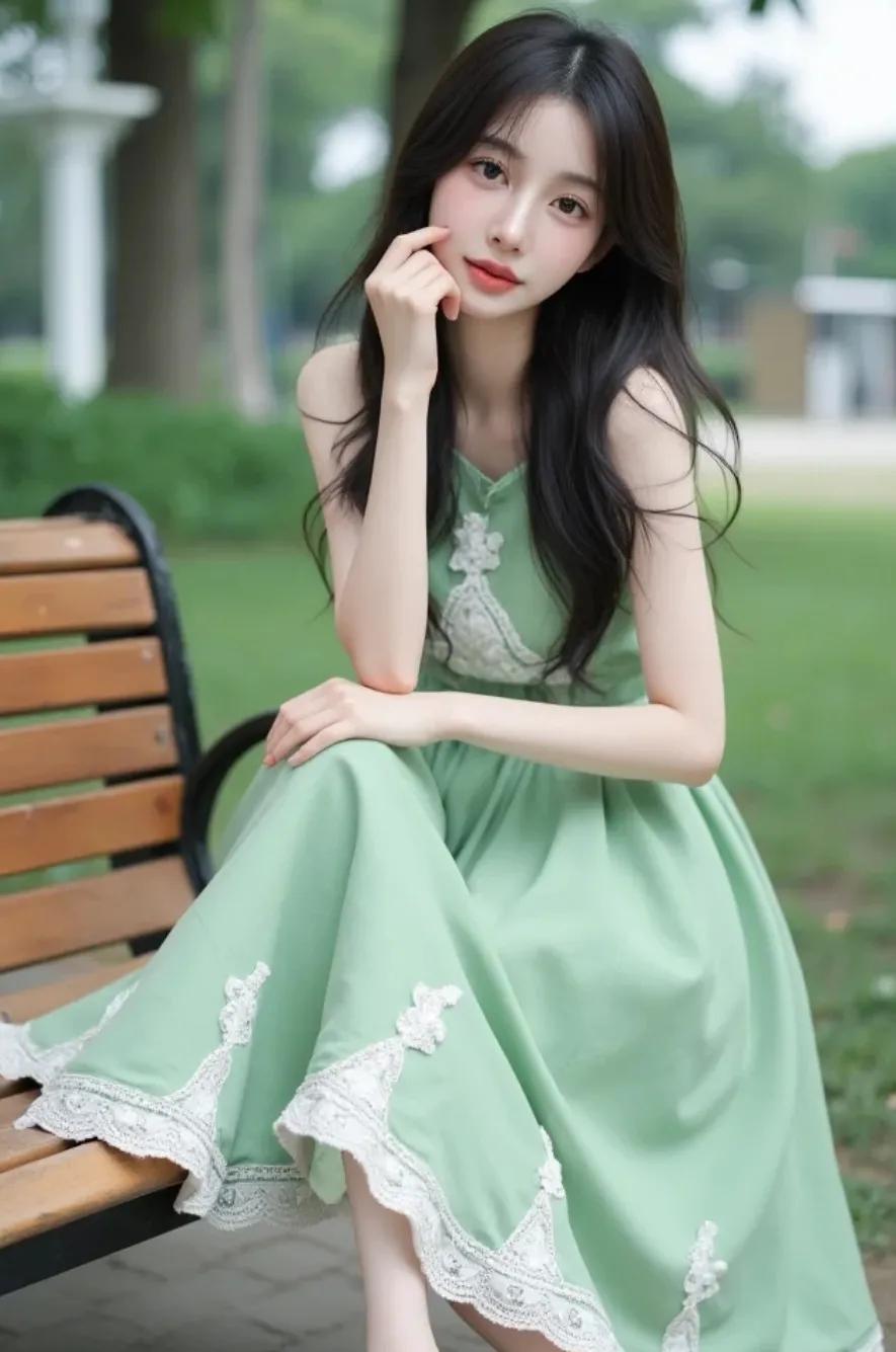 清丽的连衣裙，优雅迷人。