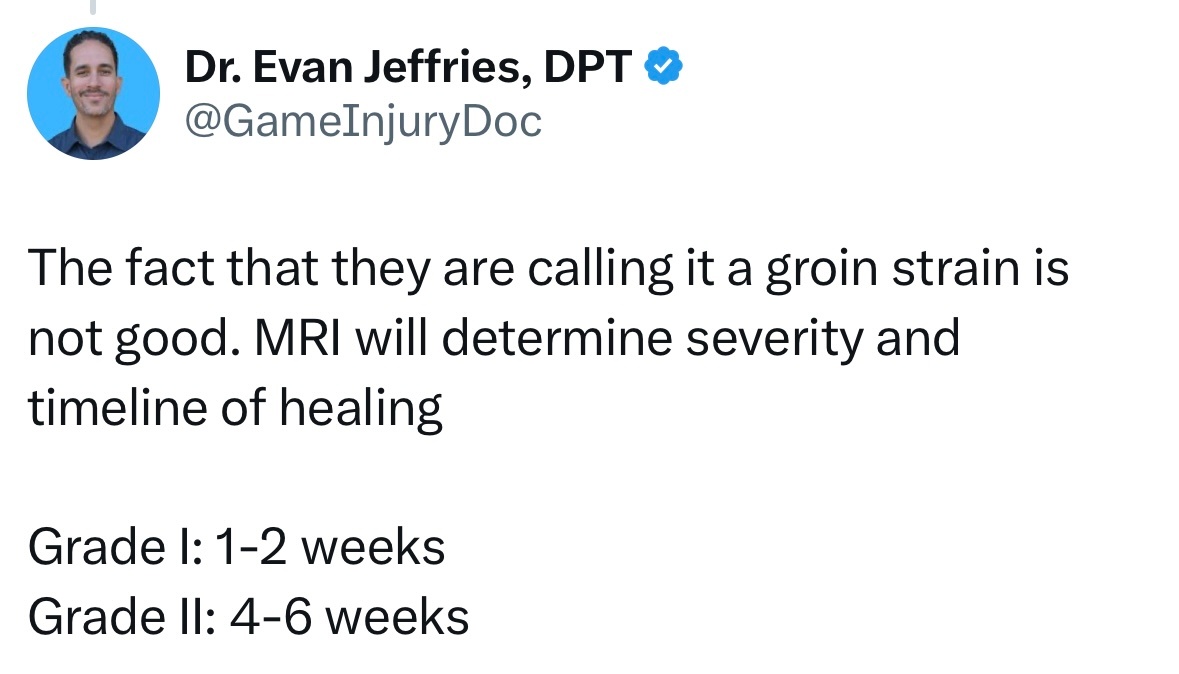运动医学专家Dr. Evan Jeffries：腹股沟拉伤，核磁共振成像（MRI