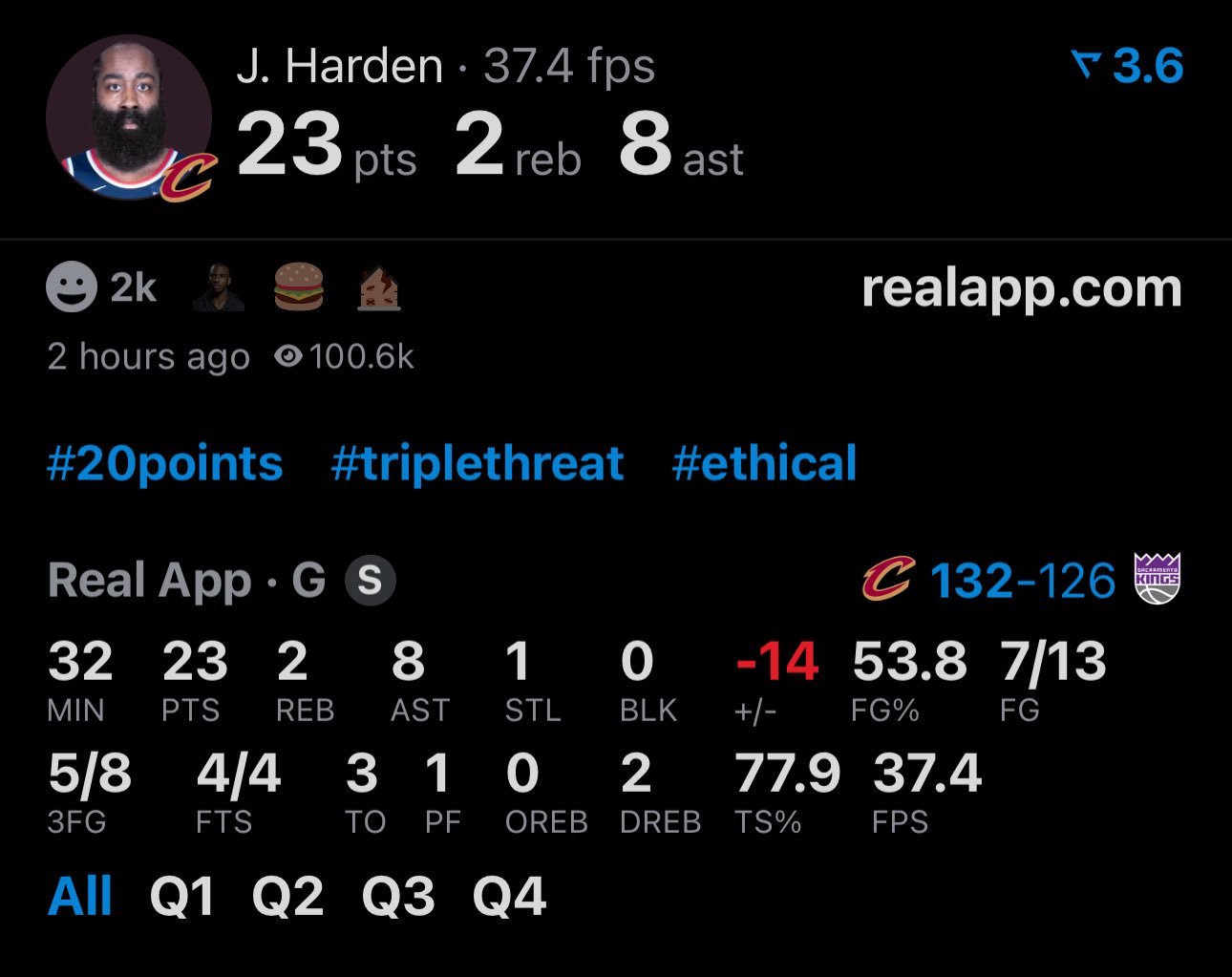 哈登首秀，骑士赢球 