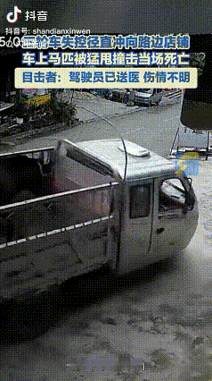 “黑马之死”

近日，一男子开三轮车载一匹马撞墙上，导致这马当场去世。

这事发