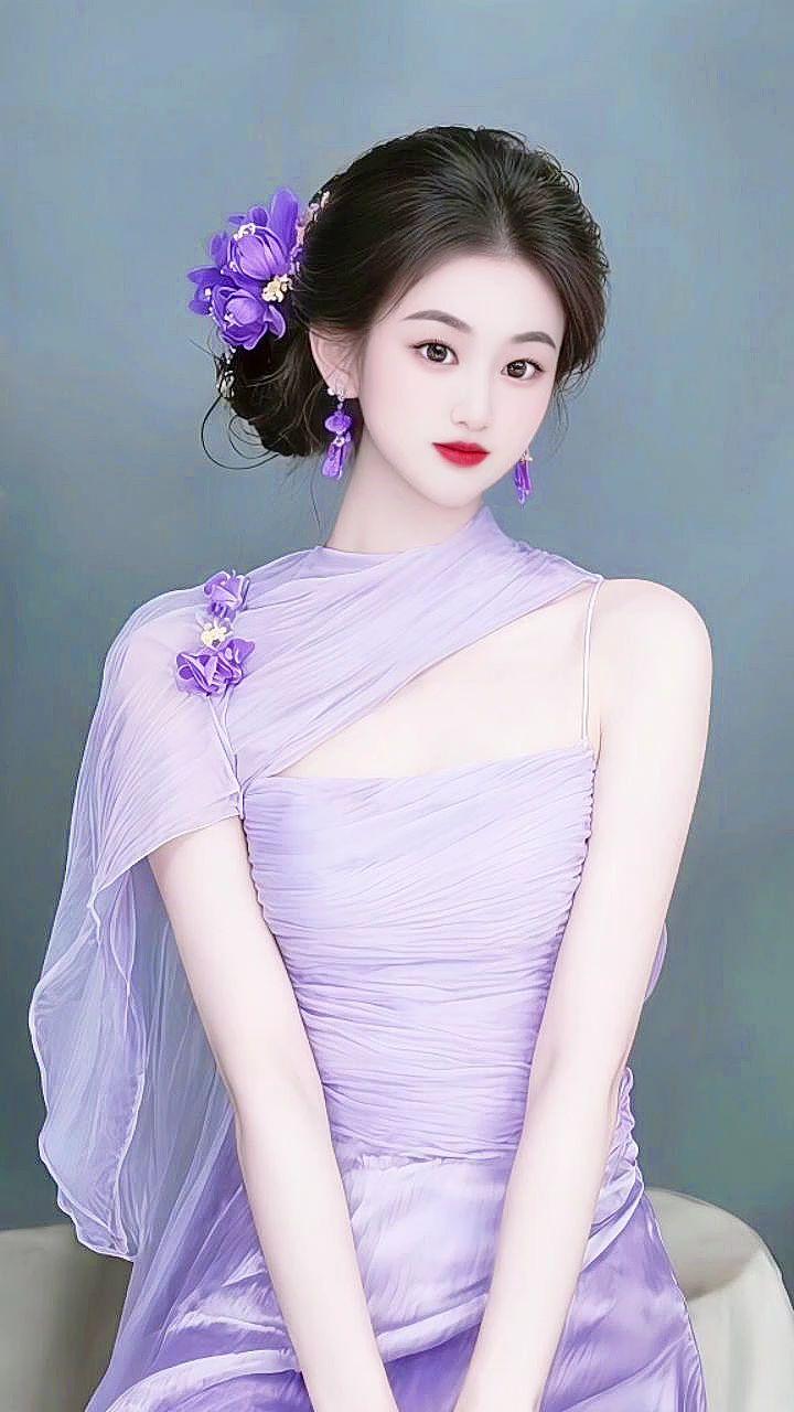 一袭紫纱 古典妆造 紫色礼服 温柔风 优雅气质