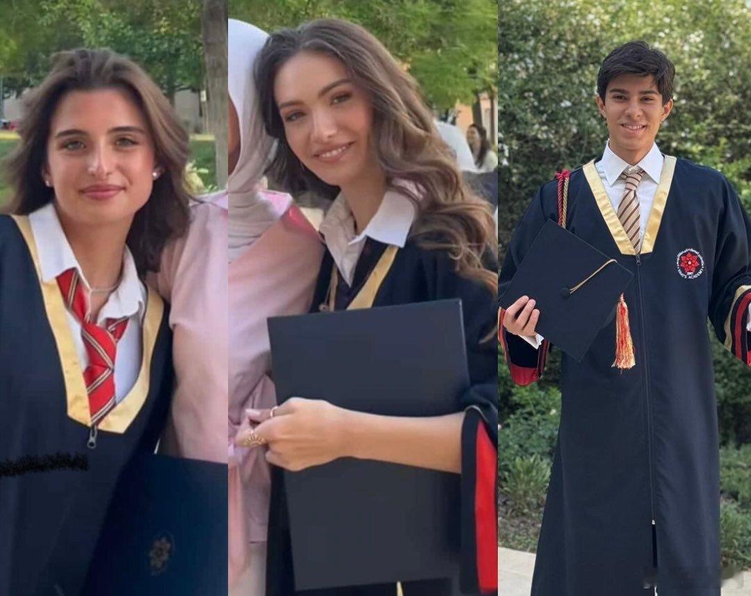 约旦王室 🇯🇴2025年国王学院毕业的学生里，有阿卜杜拉国王的亲侄女们，哈姆