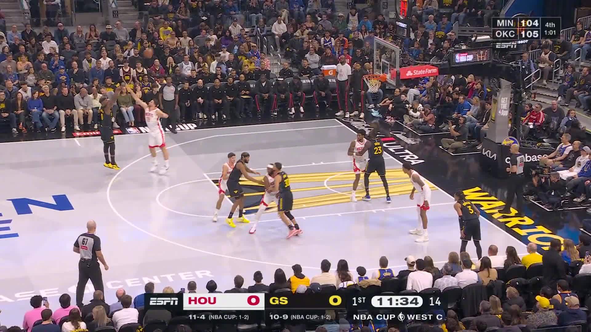 巴特勒开局三分命中！火箭vs勇士