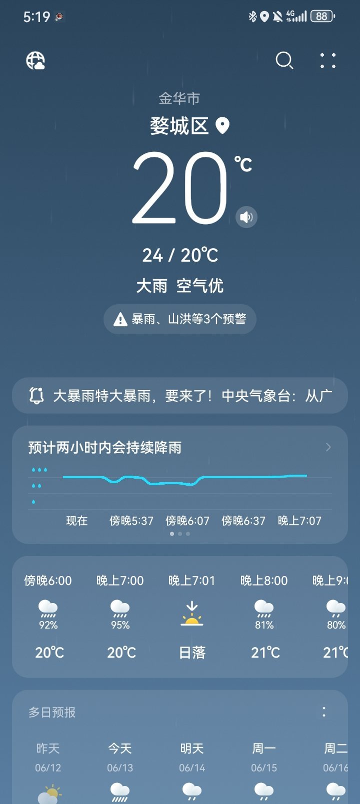 这个鬼天气 车在路上跟开船一样 
