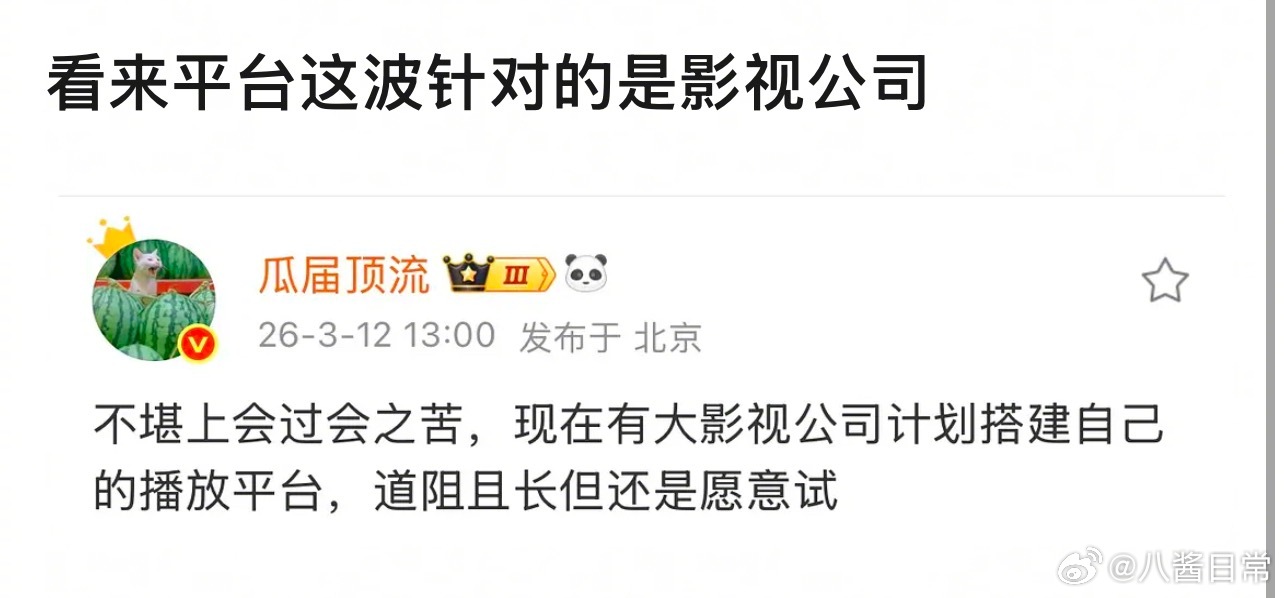 有大影视公司计划搭建自己的播放平台了 