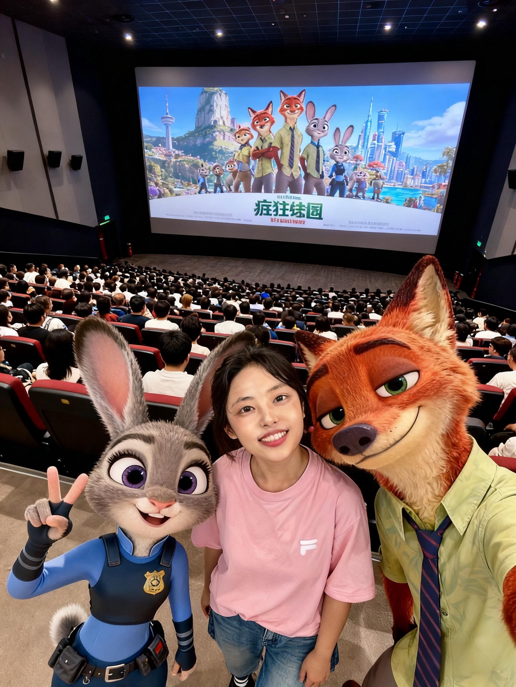 等看完《疯狂动物城2》 就这样合照发圈！