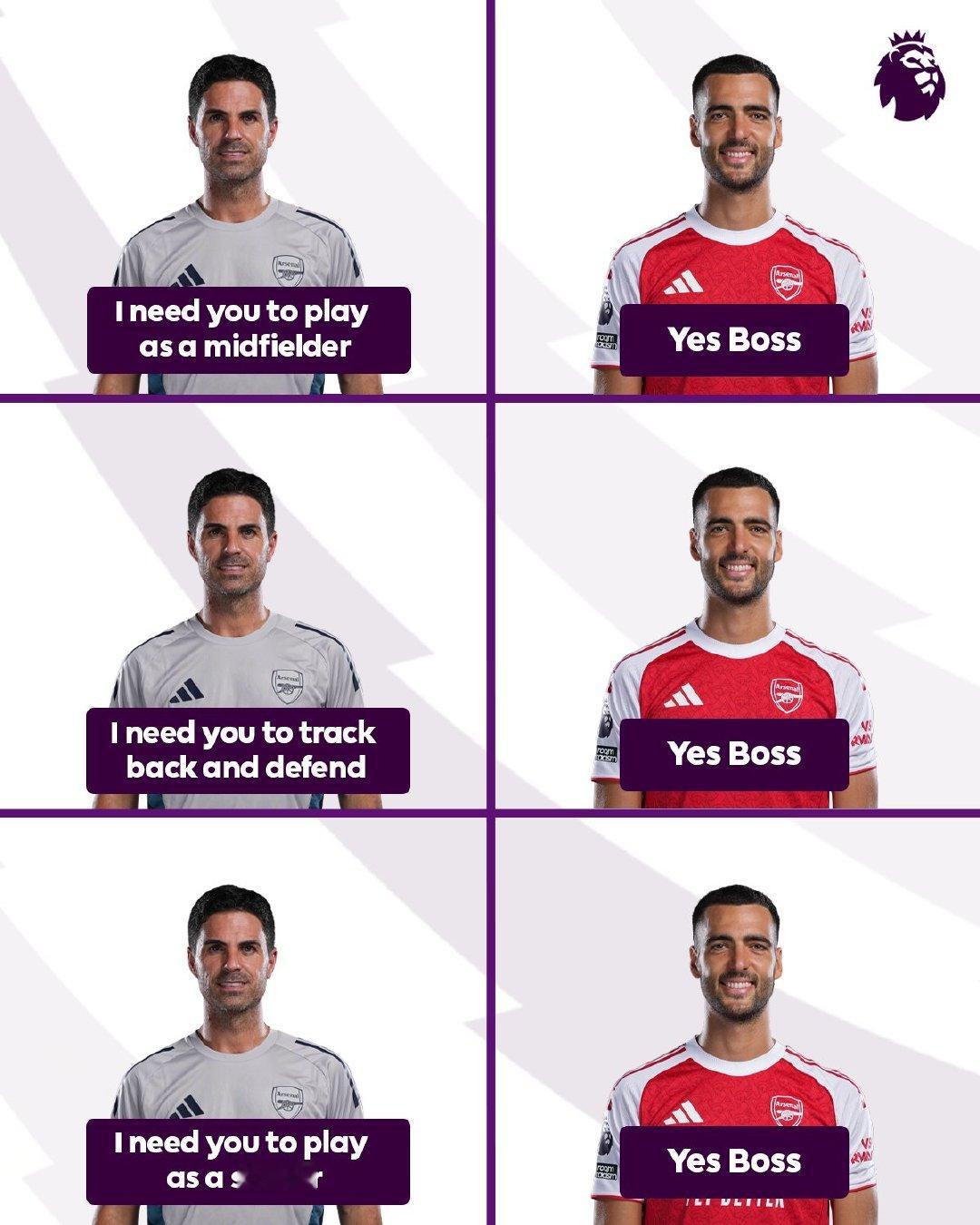 “Yes Boss”阿森纳 英超联赛 梅里诺