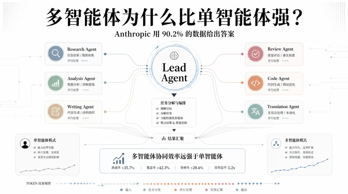 多智能体为什么比单智能体强？Anthropic 用 90.2% 的数据给了答案最