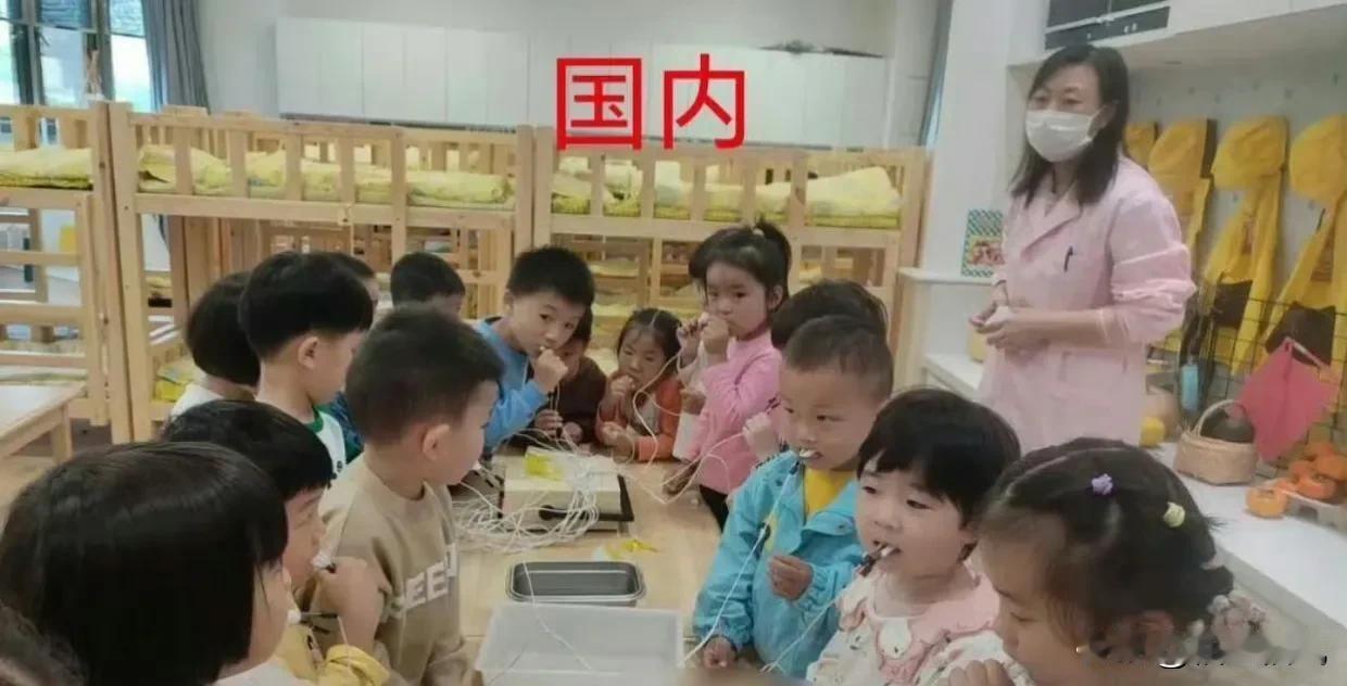 国内幼儿园vs国外幼儿园
国外实打实的放养