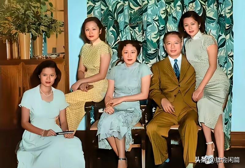 这张宋子文全家福拍摄于1949年春上海，地点是宋子文位于上海法租界的私人公馆内。